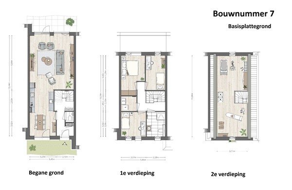Floorplan - Vossenburglaan Bouwnummer 7, 9613 CG Meerstad
